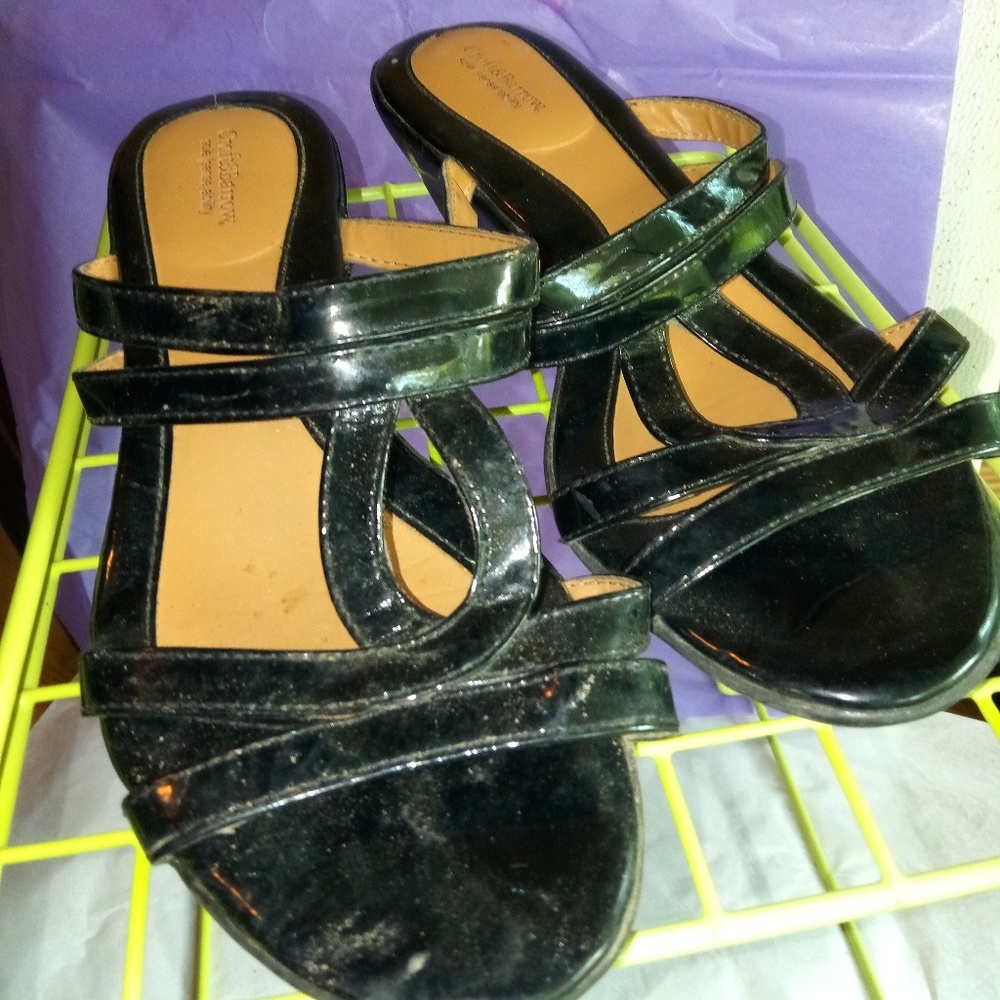 Croft & Barrow Black Patent Wedgie Sz 8.5